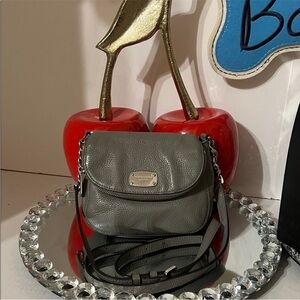 Michael Kors Pebble Gray Leather Crossbody Bag